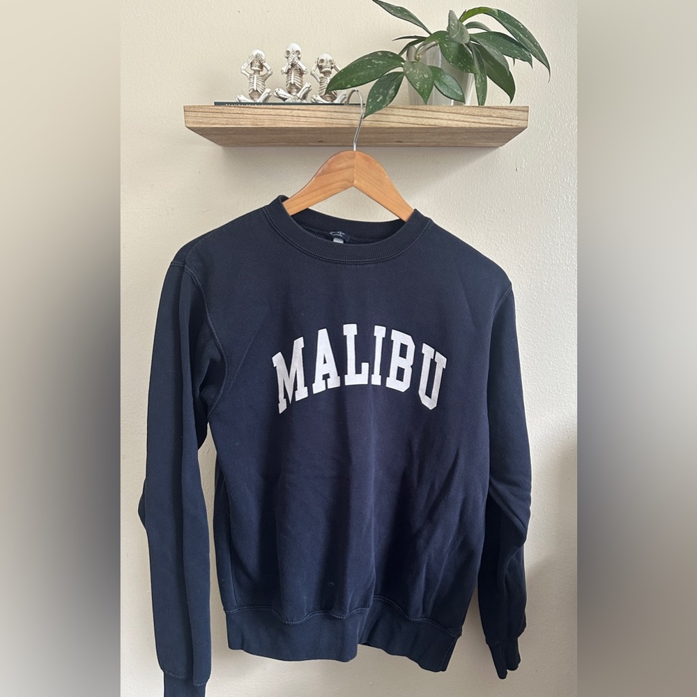 Brandy Melville Black Crewneck Sweatshirt Malibu